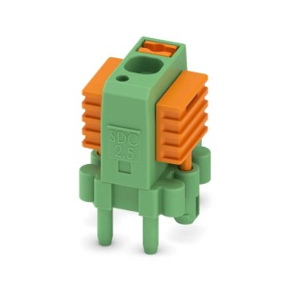 Phoenix Contact SDC 2.5/ 1-PV-5.0-ZB Series Straight PCB Terminal Block, 1 Contact, 5 mm Pitch, 12A, Polyamide 1864024