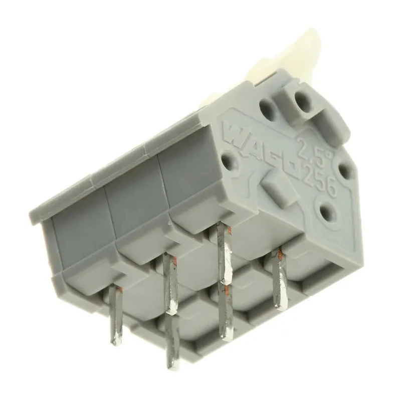 WAGO PCB Terminal Block 3-Contact 5.08 mm Pitch 1 Row Grey 24A Push-Button CAGE CLAMP 256-403