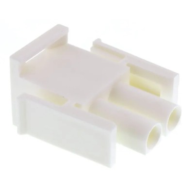 Molex Universal MATE-N-LOK Male Connector Housing, 2 Way, 1 Row, Cable Mount, 6.35 mm Pitch, Nylon, Straight 350777-1