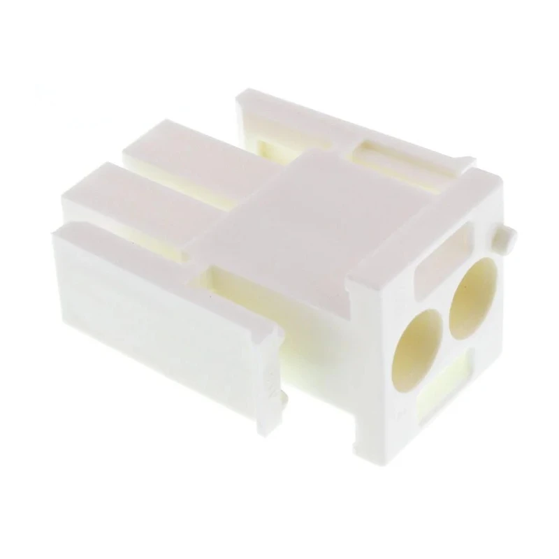 Molex Universal MATE-N-LOK Male Connector Housing, 2 Way, 1 Row, Cable Mount, 6.35 mm Pitch, Nylon, Straight 350777-1