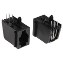 TE Connectivity RJ14 Modular Jack Female, Through Hole, Cat3 UTP Shield, Right Angle, 4 Way, 1 Port, 