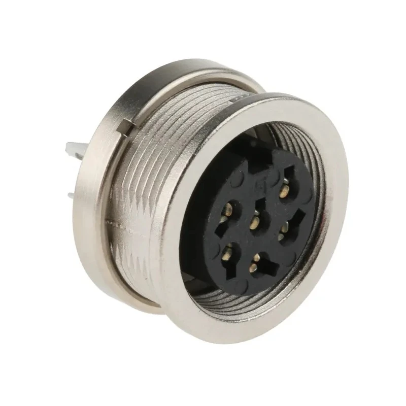binder Circular Connector Panel Mount, M16, 6 Contacts, Socket Female, IP40, Straight, Solder, Die Cast Zinc 09-0324-00-06