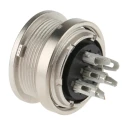binder Circular Connector Panel Mount, M16, 6 Contacts, Socket Female, IP40, Straight, Solder, Die Cast Zinc 09-0324-00-06
