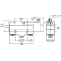 ZF Long Roller Lever Micro Switch, Screw Terminal, 20A, 250 V AC, SPDT GPTCRS01