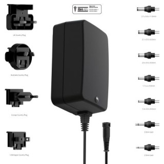Friwo Interchangeable AC/DC Adapter, 18W, 6V DC Output, 3A, Universal Plug, EDV1898134RS