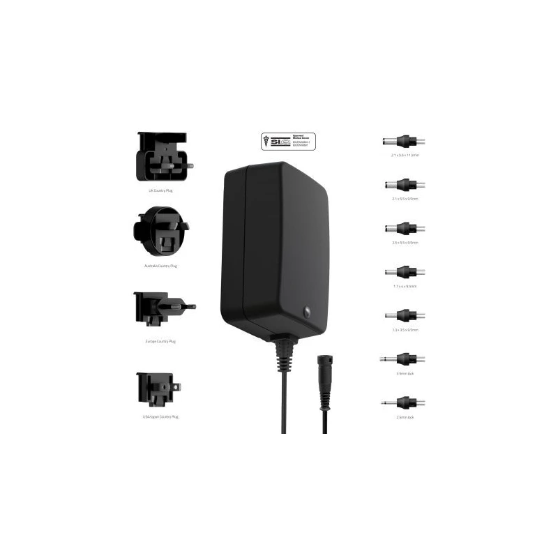 Friwo Interchangeable AC/DC Adapter, 18W, 6V DC Output, 3A, Universal Plug, EDV1898134RS