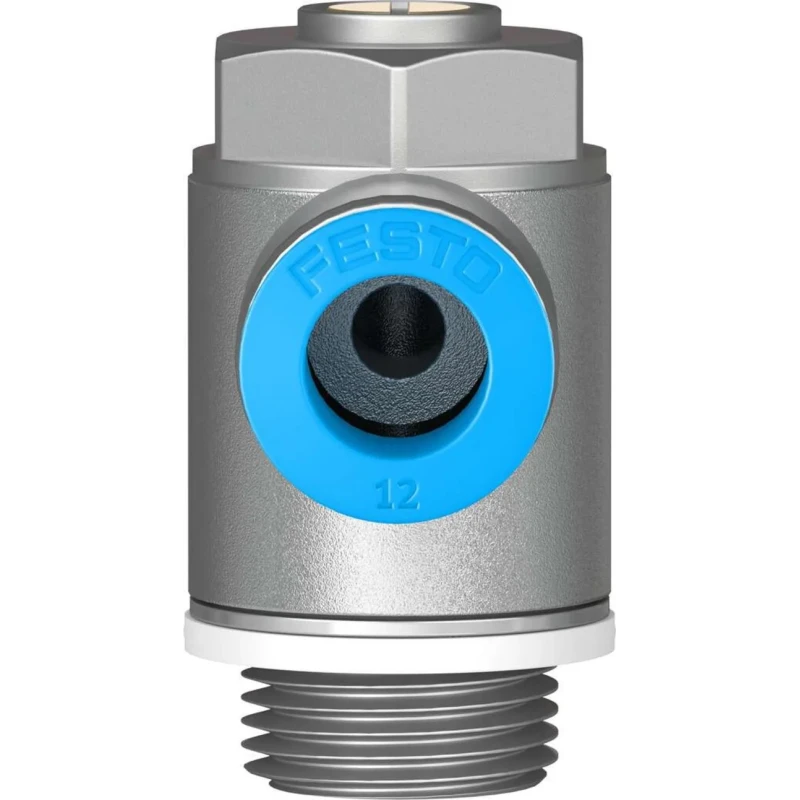 Festo Flow Controller Exhaust Valve GRLA-1/2-QS-12-D, Push-In Connection 12 mm, Chromated Zinc, 0.2–10 Bar, -10°C to 60°C