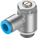 Festo Flow Controller Exhaust Valve GRLA-1/2-QS-12-D, Push-In Connection 12 mm, Chromated Zinc, 0.2–10 Bar, -10°C to 60°C