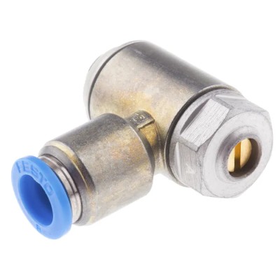 Festo One-way Flow Control Exhaust Valve Female Inlet Male Outlet GRLA-1/8-QS-8-MF-D, 1 bar, Polyamide/Metal, 537076
