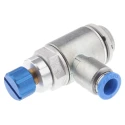Festo GRLA Series Flow Controller Exhaust Valve, 1 bar, Female Inlet, Male Outlet, Aluminium Alloy GRLA-3/8-QS-8-RS-D