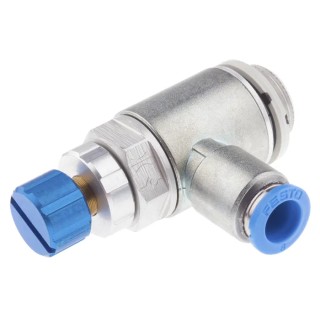 Festo GRLA Series Flow Controller Exhaust Valve, 1 bar, Female Inlet, Male Outlet, Aluminium Alloy GRLA-3/8-QS-8-RS-D