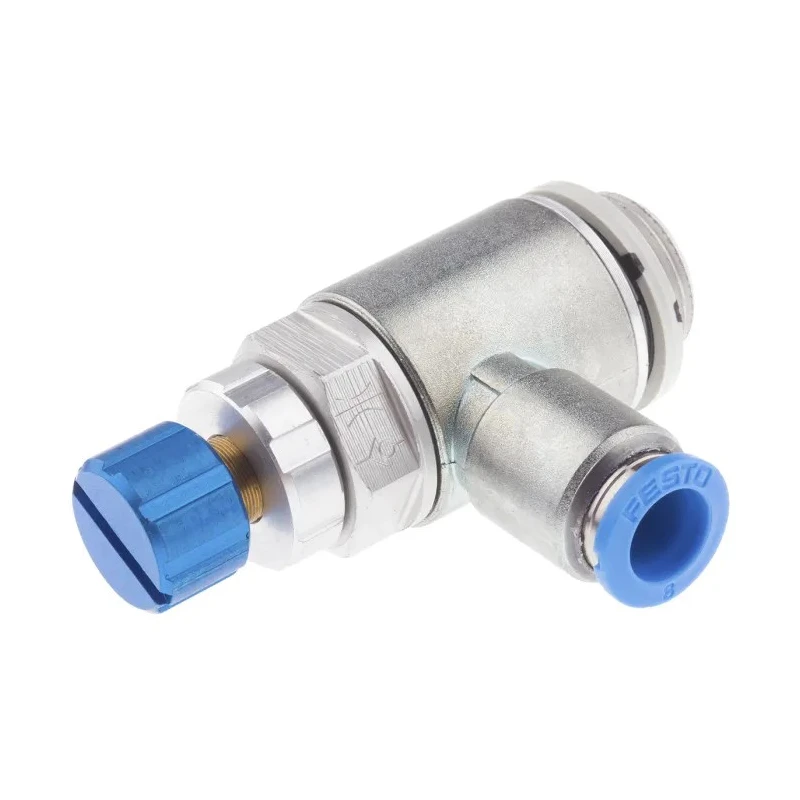 Festo GRLA Series Flow Controller Exhaust Valve, 1 bar, Female Inlet, Male Outlet, Aluminium Alloy GRLA-3/8-QS-8-RS-D