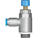Festo GRLA Series Flow Controller Exhaust Valve, 1 bar, Female Inlet, Male Outlet, Aluminium Alloy GRLA-3/8-QS-8-RS-D
