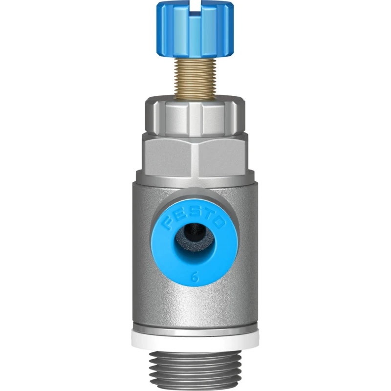 Festo GRLA Series Flow Controller Exhaust Valve 1/4in, 8mm Tube Inlet, ISO 1179-1 & ISO 228-1, 1 bar Max GRLA-1/4-QS-8-D