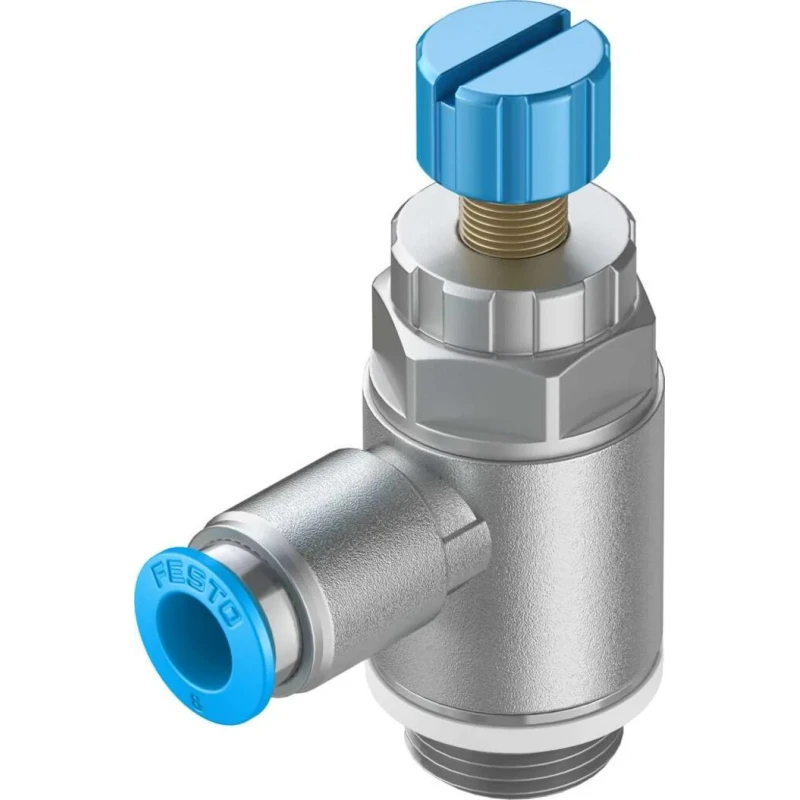 Festo GRLA Series Flow Controller Exhaust Valve, 1 bar, Female Inlet, Male Outlet, Aluminium Alloy GRLA-3/8-QS-8-RS-D