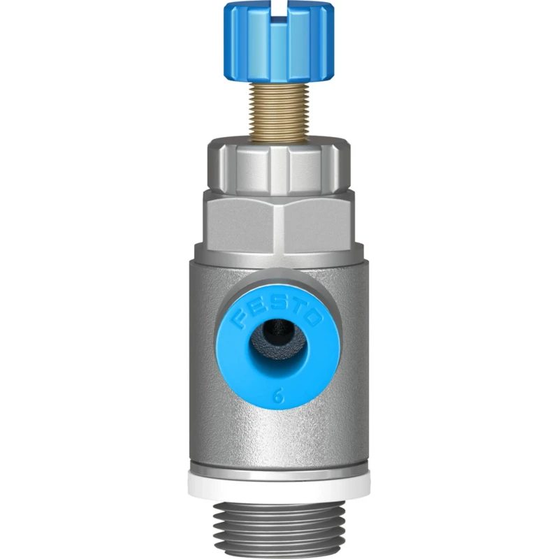 Festo GRLA Series Flow Controller Exhaust Valve 1/4in, 8mm Tube Inlet, ISO 1179-1 & ISO 228-1, 1 bar Max GRLA-1/4-QS-8-D