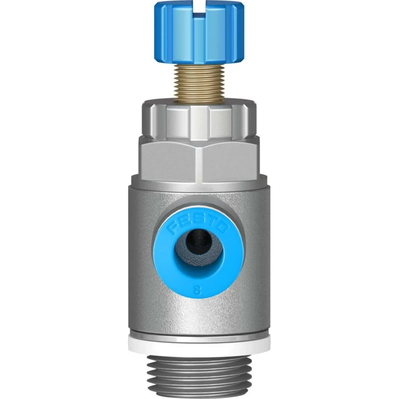 Festo GRLA Series Flow Controller Exhaust Valve, 1 bar, Female Inlet, Male Outlet, Aluminium Alloy GRLA-3/8-QS-8-RS-D