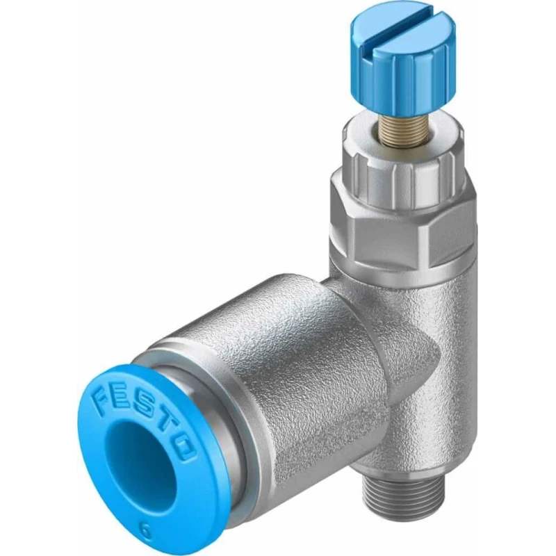 Festo GRLA Series Flow Controller Exhaust Valve, 6 mm Tube Inlet, M5 Male Threaded Outlet, 1 bar, -10°C to GRLA-M5-QS-6-RS-D