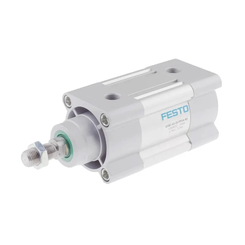 Festo Pneumatic Piston Rod Cylinder DSBC-63-25-PPSA-N3, Double Acting, 63mm Bore, 25mm Stroke, Aluminium Body, 12 Bar