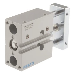 Festo Pneumatic Guided Cylinder 12mm Bore, 20mm Stroke, Double Acting, Through Hole Mount, 10 bar DFM-12-20-P-A-KF