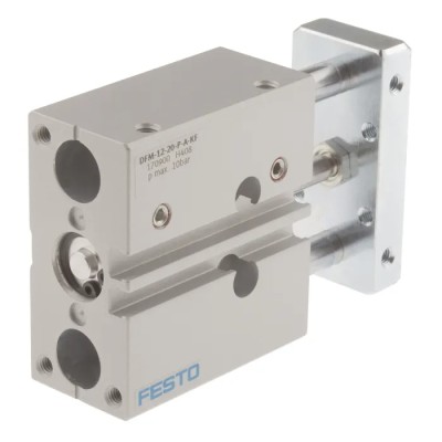 Festo Pneumatic Guided Cylinder 12mm Bore, 20mm Stroke, Double Acting, Through Hole Mount, 10 bar DFM-12-20-P-A-KF