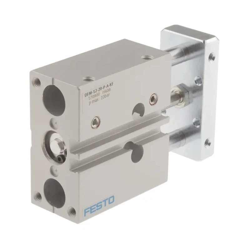 Festo Pneumatic Guided Cylinder 12mm Bore, 20mm Stroke, Double Acting, Through Hole Mount, 10 bar DFM-12-20-P-A-KF