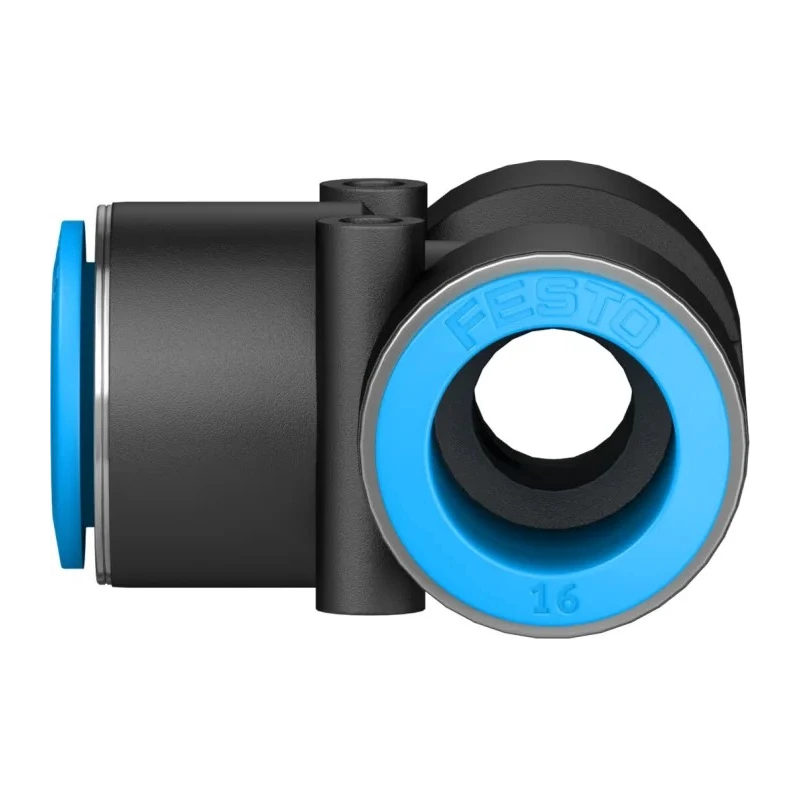 Festo Pneumatic Push-In Tee Tube-to-Tube Adapter, , 16 mm, 14 Bar, POM/Polypropylene/Nickel Plated, FDA/ISO, -10°C to QST-16