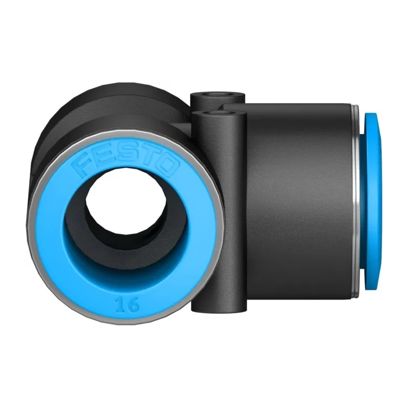 Festo Pneumatic Push-In Tee Tube-to-Tube Adapter, , 16 mm, 14 Bar, POM/Polypropylene/Nickel Plated, FDA/ISO, -10°C to QST-16