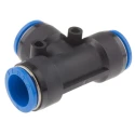 Festo Pneumatic Push-In Tee Tube-to-Tube Adapter, , 16 mm, 14 Bar, POM/Polypropylene/Nickel Plated, FDA/ISO, -10°C to QST-16