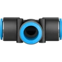 Festo Pneumatic Push-In Tee Tube-to-Tube Adapter, , 16 mm, 14 Bar, POM/Polypropylene/Nickel Plated, FDA/ISO, -10°C to QST-16