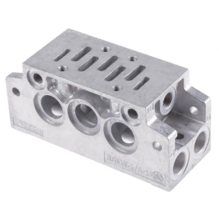 Festo NAVW Series 2 Station G Sub-Base Aluminium for MFH Solenoid Valves NAVW-1/4-1-ISO