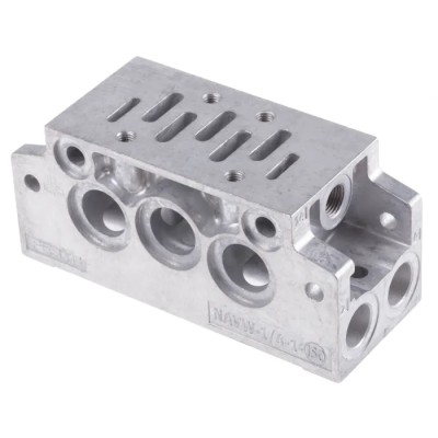 Festo NAVW Series 2 Station G Sub-Base Aluminium for MFH Solenoid Valves NAVW-1/4-1-ISO