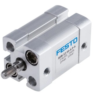 Festo Pneumatic Cylinder 12 mm Bore, 10 mm Stroke, Double Acting, Aluminium Body, ADN-12-10-A-P-A