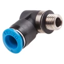 Festo QSMLV Series Polybutylene Pneumatic Elbow Fitting, Male M7, Metric, 6mm Push-in, 130833, 80°C, QSMLV-M7-6-I