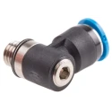 Festo QSMLV Series Polybutylene Pneumatic Elbow Fitting, Male M7, Metric, 6mm Push-in, 130833, 80°C, QSMLV-M7-6-I