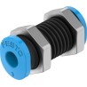 Festo Pneumatic Fitting, Bulkhead Tube-to-Tube Adaptor, Push-in, Polybutylene Terephthalate Reinforced, Stainless QSMS-3