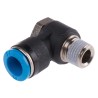 Festo QSLV Series Polybutylene Terephthalate Pneumatic Fitting, Male, R 1/4 in, 10mm Push-in Elbow QSLV-1/4-10