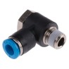 Festo Polybutylene Terephthalate Pneumatic Elbow Fitting, Male, Push-in, R 1/8 in, 6mm, 90°, QSLV-1/8-6