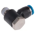 Festo Polybutylene Terephthalate Pneumatic Elbow Fitting, Male, Push-in, R 1/8 in, 6mm, 90°, QSLV-1/8-6