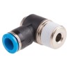 Festo QSLV Series Polybutylene Pneumatic Elbow Fitting, Male, Push-in, R 3/8 in Thread, 8mm Tube QSLV-3/8-8-I