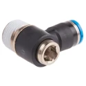 Festo QSLV Series Polybutylene Pneumatic Elbow Fitting, Male, Push-in, R 3/8 in Thread, 8mm Tube QSLV-3/8-8-I