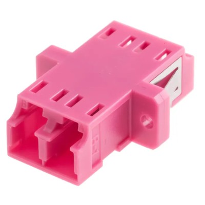 RS PRO LC to LC Multimode Simplex Fibre Optic Adapter, 0.1dB Insertion Loss, Ceramic Housing, Purple, 121-3953
