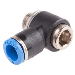 Festo Polybutylene Pneumatic Elbow Fitting Male G 1/4 in, 8mm Push-in, QSLV-G1/4-8-I