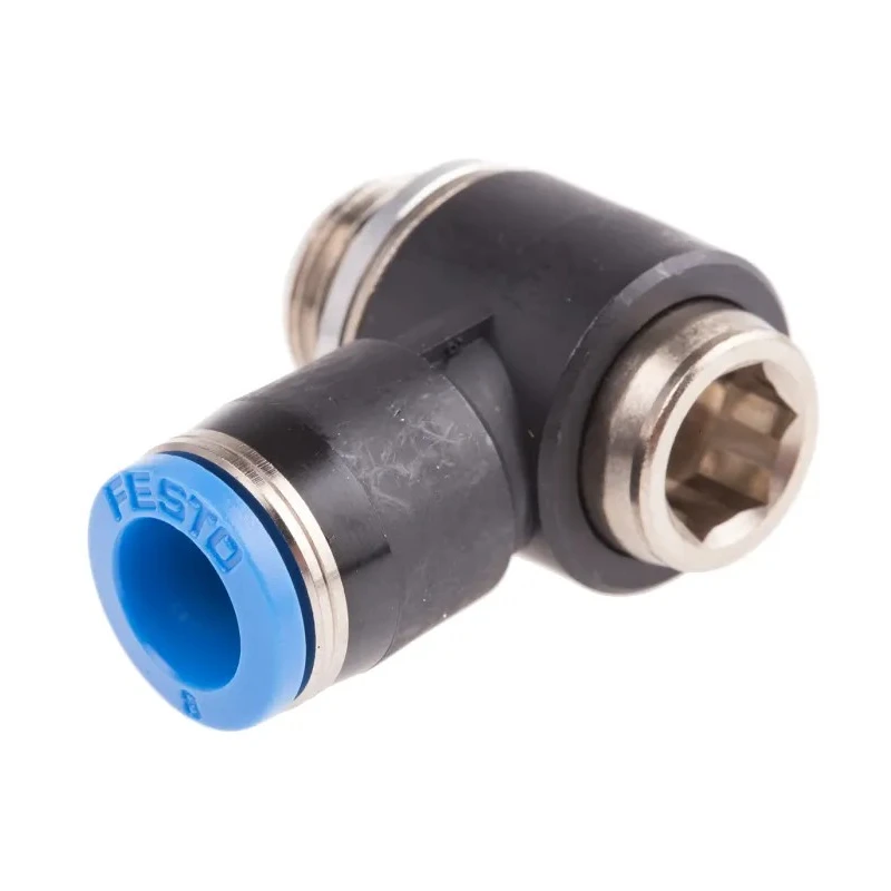 Festo Polybutylene Pneumatic Elbow Fitting Male G 1/4 in, 8mm Push-in, QSLV-G1/4-8-I