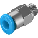 Festo Pneumatic Fitting, 4mm Push-in Tube, Male M5 Thread, Brass, Nickel Plated, Compact RoHS Connector QSM-M5-4