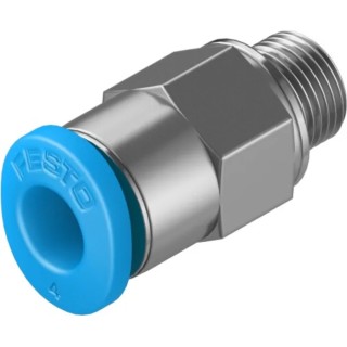 Festo Pneumatic Fitting, 4mm Push-in Tube, Male M5 Thread, Brass, Nickel Plated, Compact RoHS Connector QSM-M5-4