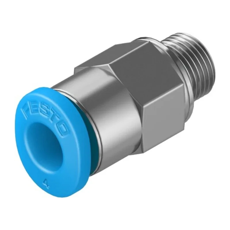 Festo Pneumatic Fitting, 4mm Push-in Tube, Male M5 Thread, Brass, Nickel Plated, Compact RoHS Connector QSM-M5-4