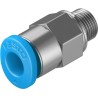 Festo Pneumatic Fitting, 4mm Push-in Tube, Male M5 Thread, Brass, Nickel Plated, Compact RoHS Connector QSM-M5-4