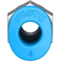 Festo Pneumatic Fitting, 4mm Push-in Tube, Male M5 Thread, Brass, Nickel Plated, Compact RoHS Connector QSM-M5-4