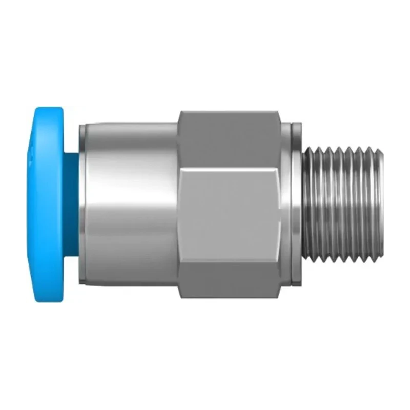 Festo Pneumatic Fitting, 4mm Push-in Tube, Male M5 Thread, Brass, Nickel Plated, Compact RoHS Connector QSM-M5-4